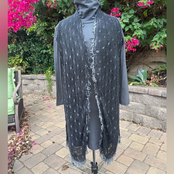 Unique Felted & Knit Long Sweater Vest - Picture 2 of 10